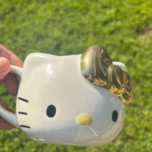 Hello Kitty White Mug with Gold Lettering